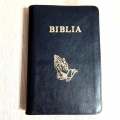 Biblie mediu-mare, Piele naturala negru cu maini